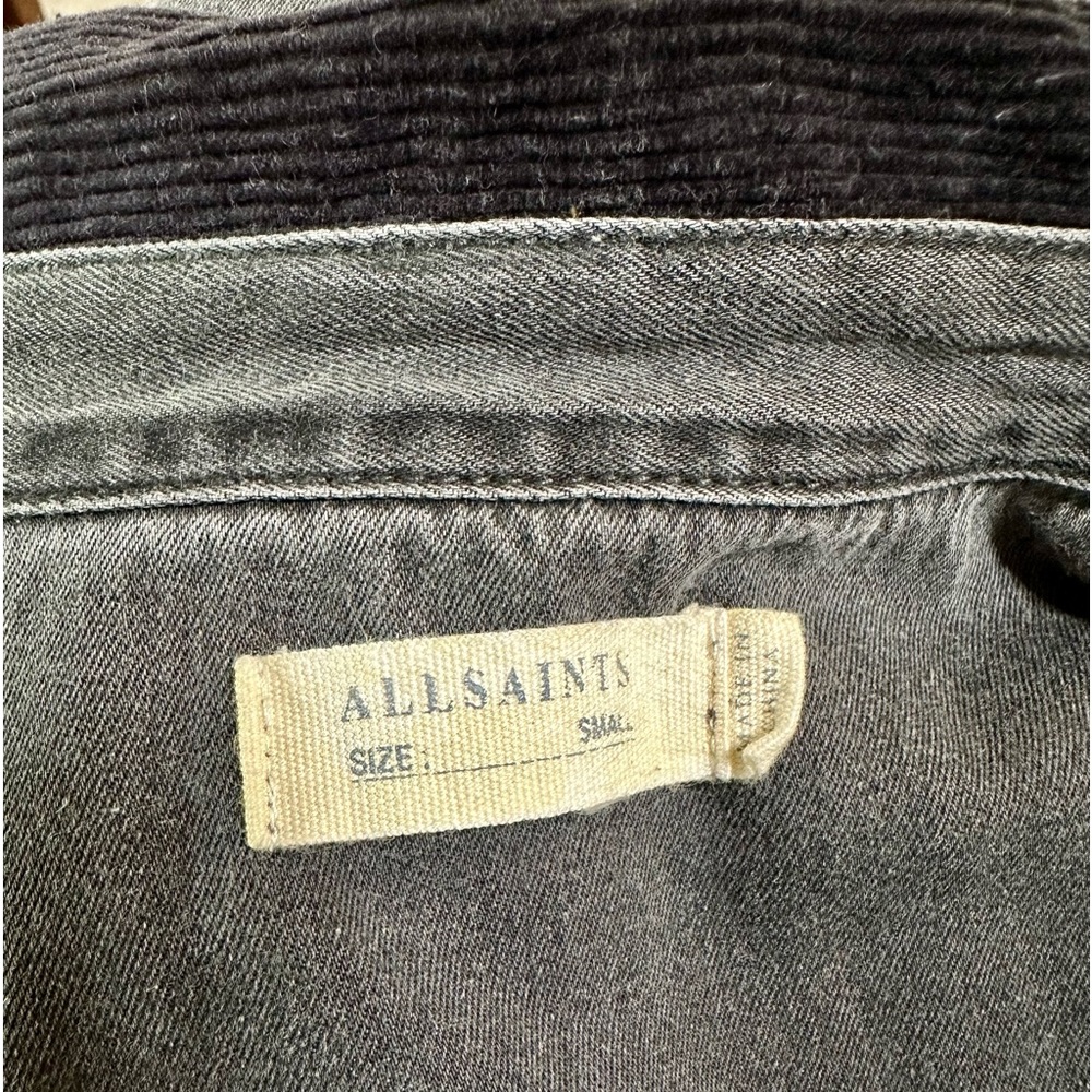 All Saints Men’s Flaxton Washed Denim Long Sleeve Button Down Top. Size Small - Picture 11 of 15
